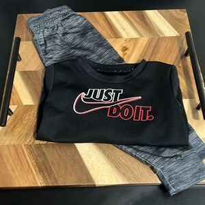 #Nike #black #gray red #matching-set #18MO